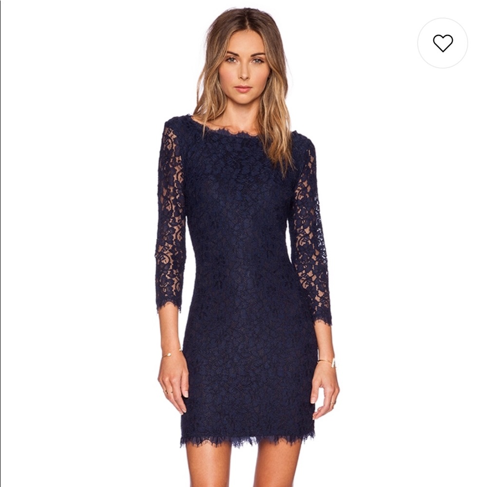 Diane Von Furstenberg navy Zarita dress size 4